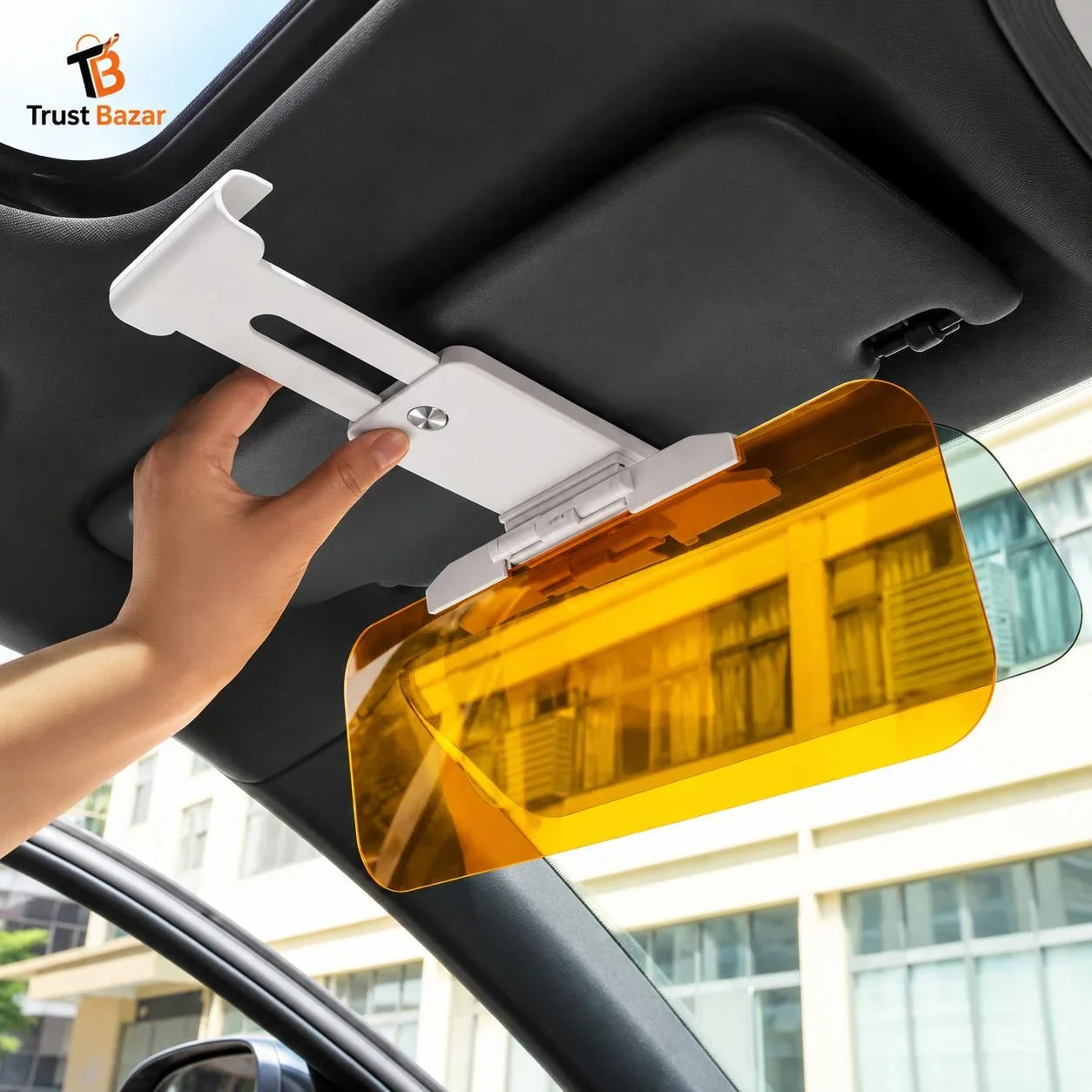 2-in-1 Anti Glare Car Sun Visor – Day & Night Driving Protection